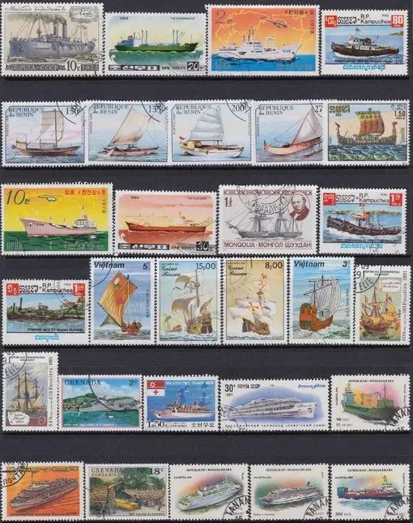 50Pcs/Lot Boat Ship Sail All Different From Many Countries NO Repeat  Postage Stamps for Collecting