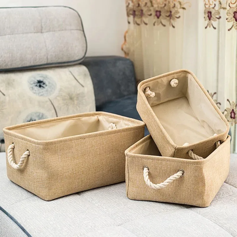 VIP of Folding Storage Basket Foldable Linen Storage Box Bins