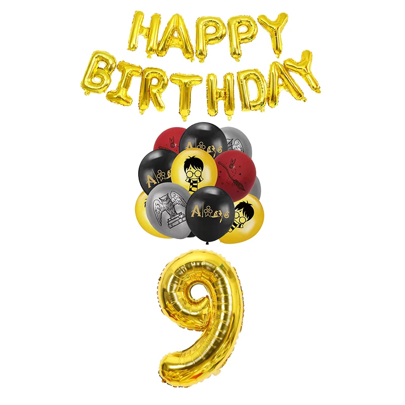 Magische Akademie Themen-Geburtstagsdekoration Geschirr Tassen Teller Servietten Tischdecke Ballon-Set Banner Geschenktüten Kinder-Party-Zubehör