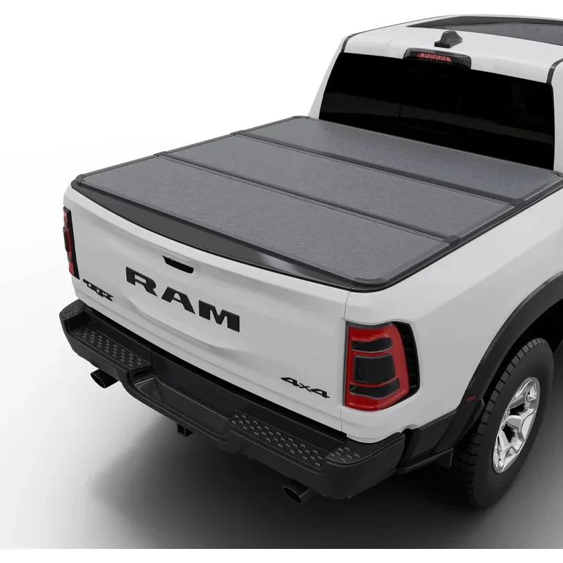 Hot Sale Low Profile Hard Folding Truck Bed Tonneau Cover Compatible With For 2019-2023 Ram 1500 5.7 Ft Shor