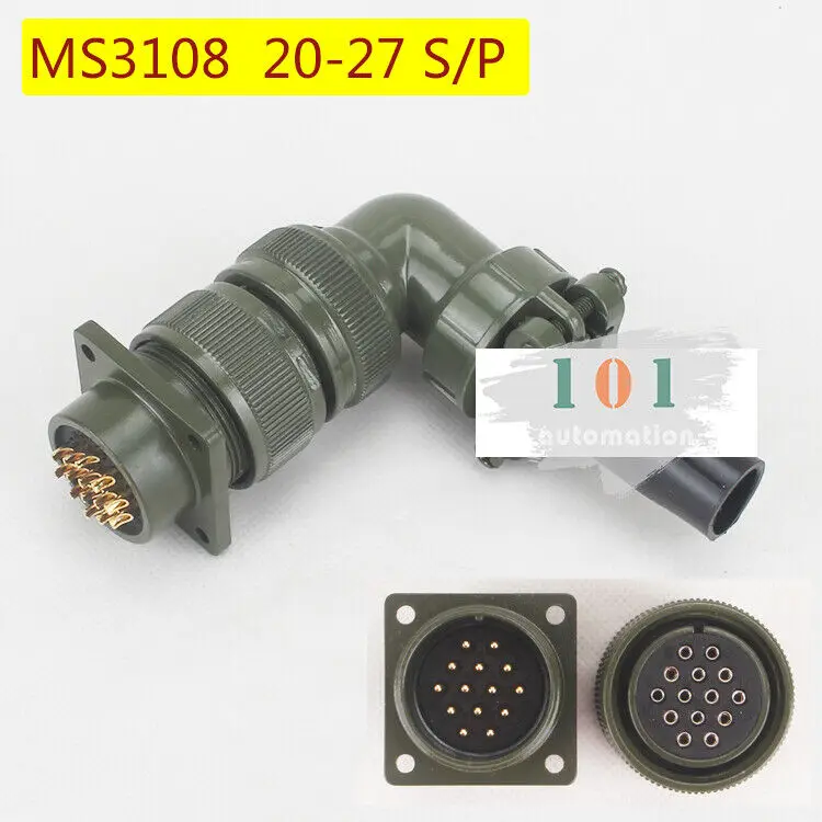 1PCS NEW 14 core connector straight aviation plug  MS3108A-20-27S/P