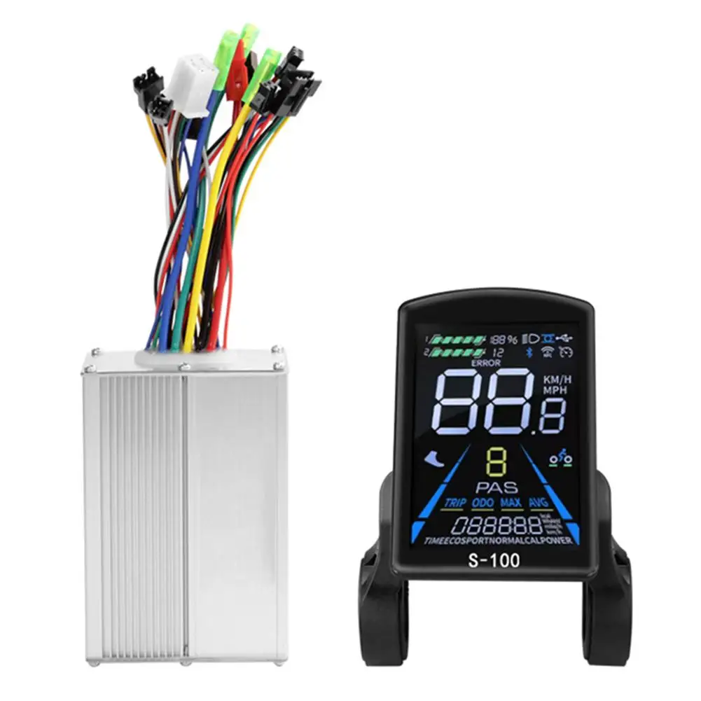 Brushless Controller with Intelligent Features in eBike Conversion Kit Including S100 Color Screen for Better Visibility