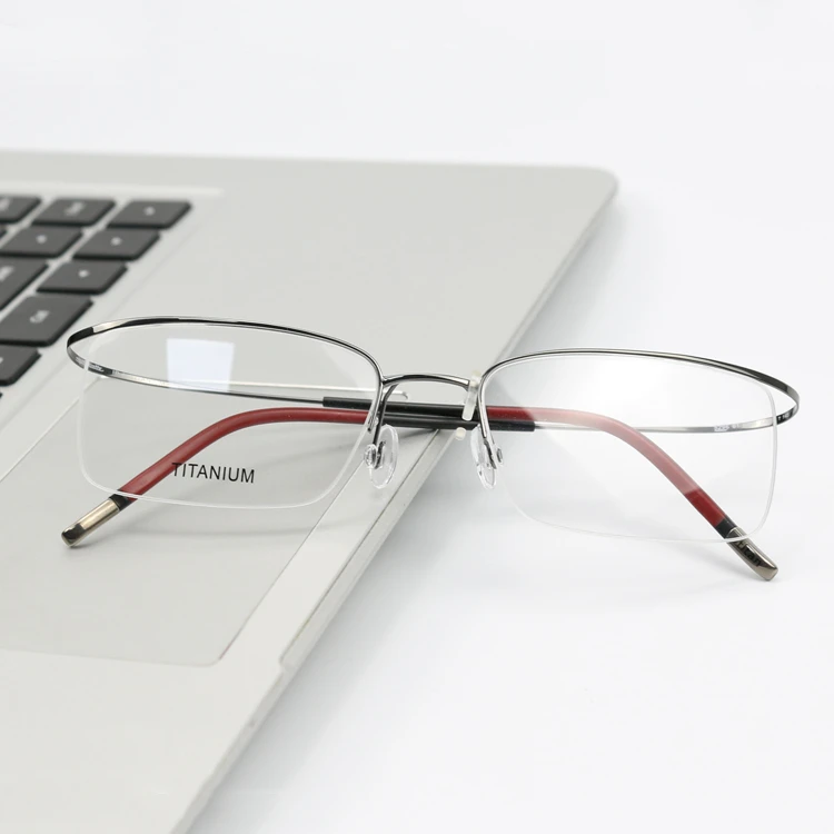 Ultra-thin  screwless design Memory β-titanium 4g floating half-rim  frame glasses for man and women