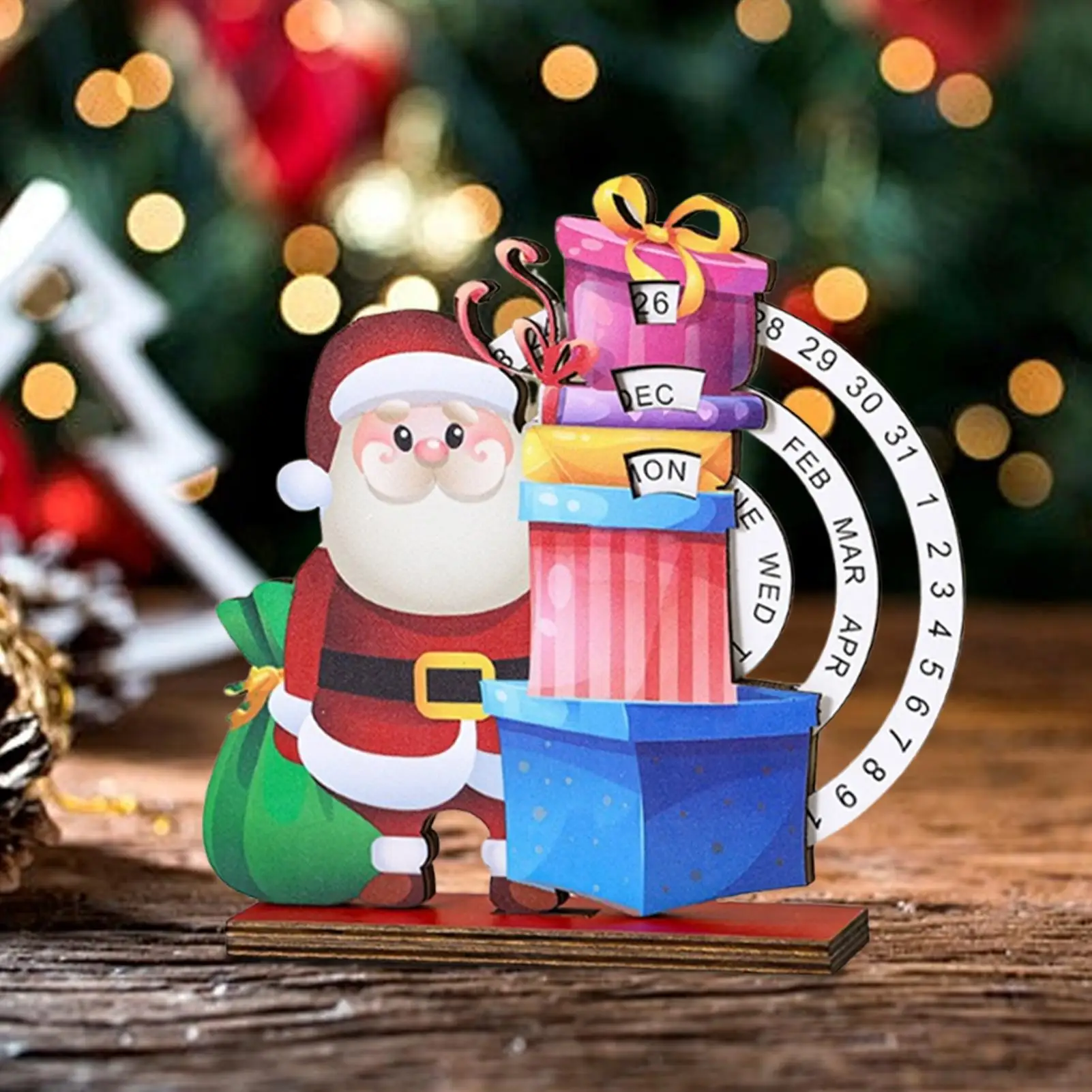 عيد الميلاد العد التنازلي التقويم خشبية منضدية عيد الميلاد عدد العد التنازلي التقويم منضدية الحلي لطاولة غرفة نوم الفندق