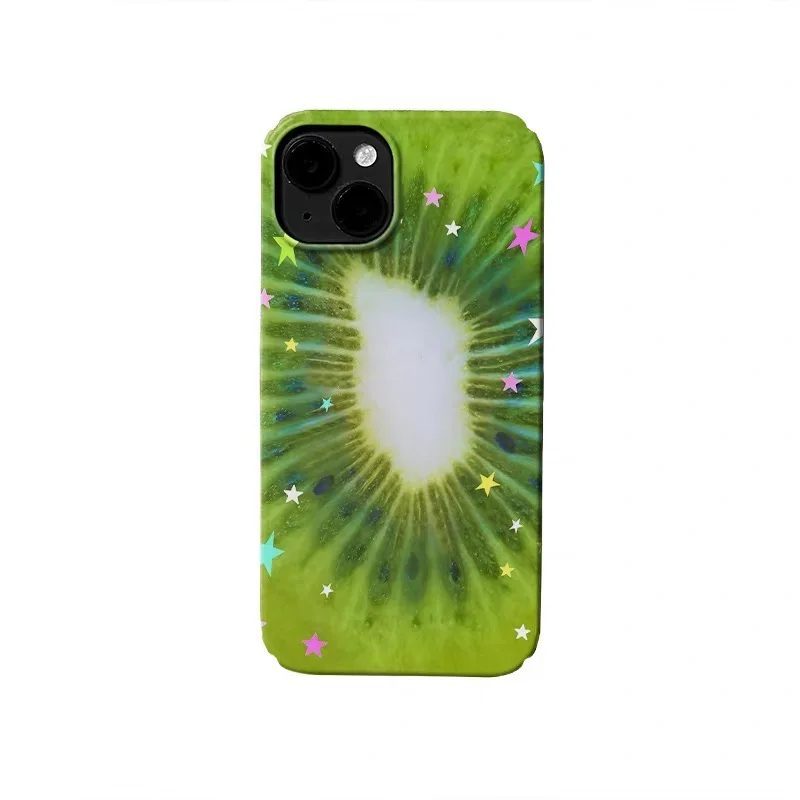 

Ins Korean Green Star Kiwi Phone Case for IPHONE 17 Air 16E 15 PROMAX 14 Plus 13 12 MINI 11 PRO 16Plus XR XS Acrylic Phone Cover