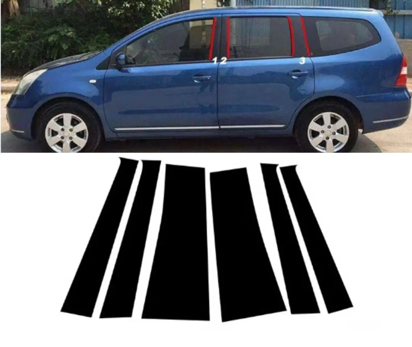 

Glossy Black Pillar Posts Fit For Nissan Note 2013 2014 2015 2016 2017 2018 2019 2020 Window Cover Door Trim Accessories