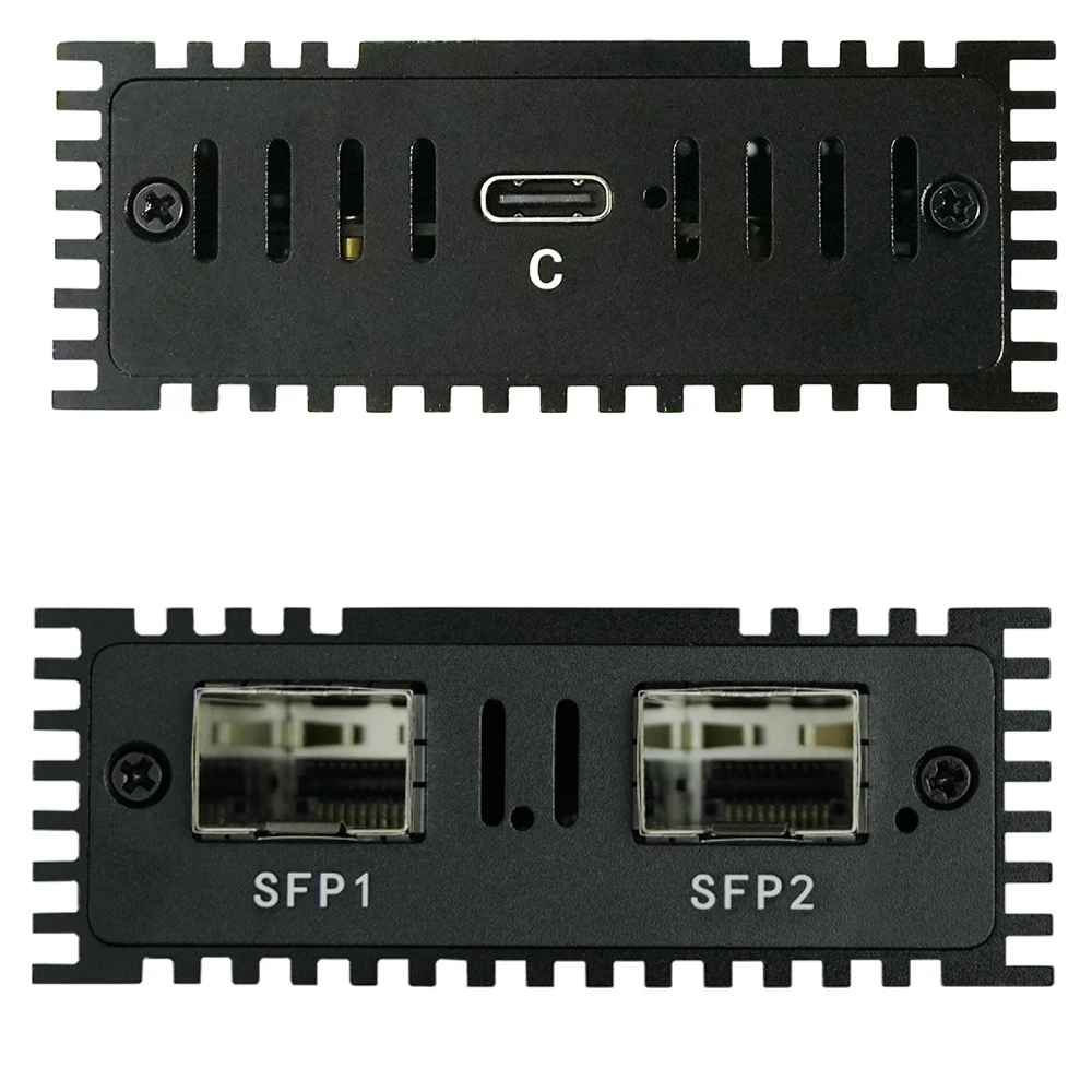 Thunderbolt3/4 USB4.0 SFP+ 10G アダプタ Dual Port 10G SFP+ USB4 Ethernet Network Thunderbolt 5/4/3