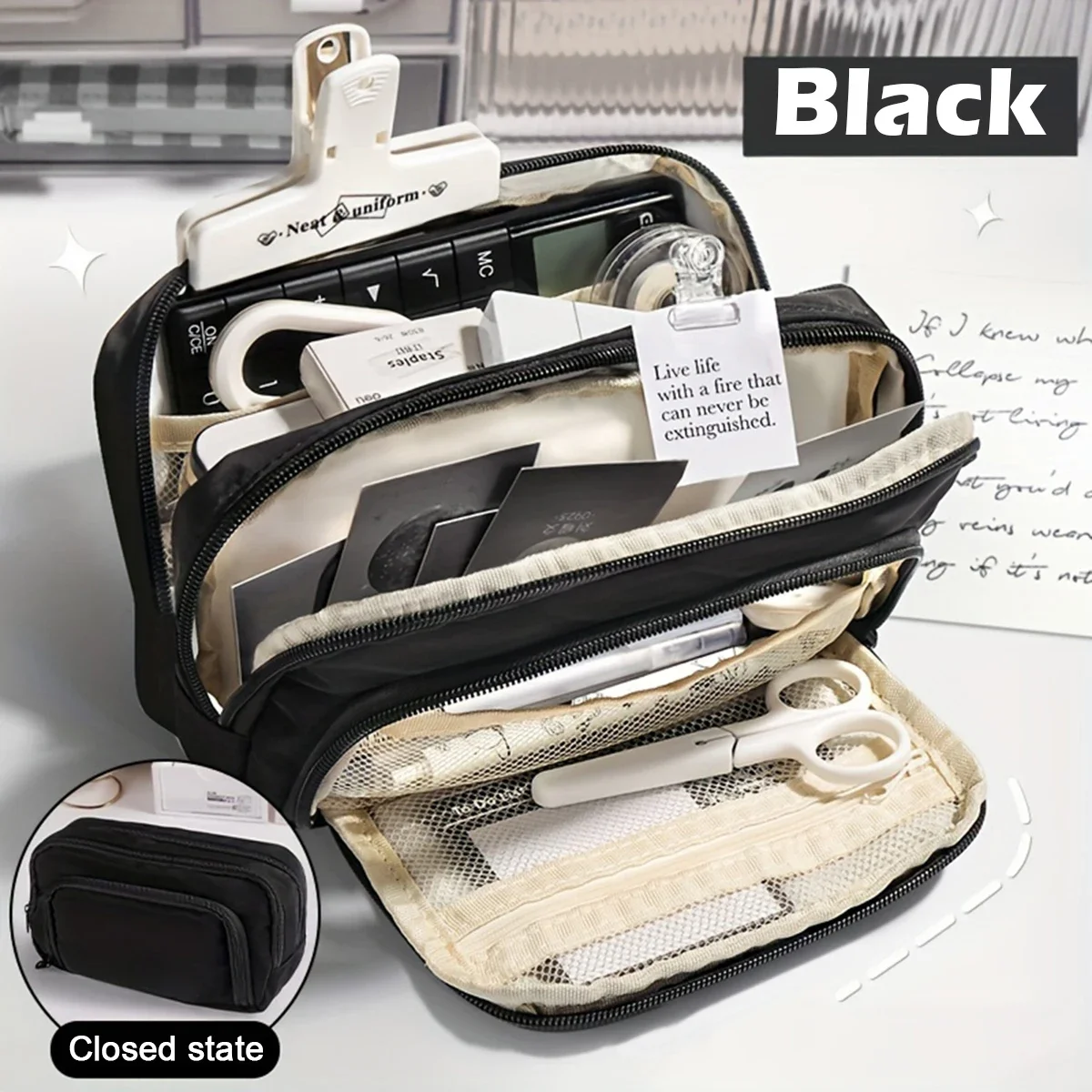 

Large Capacity 3 Layers Pen Box Kawaii Pencil Cases Cute Pen Holder Pouch for Students Back to School Stationery Supplies