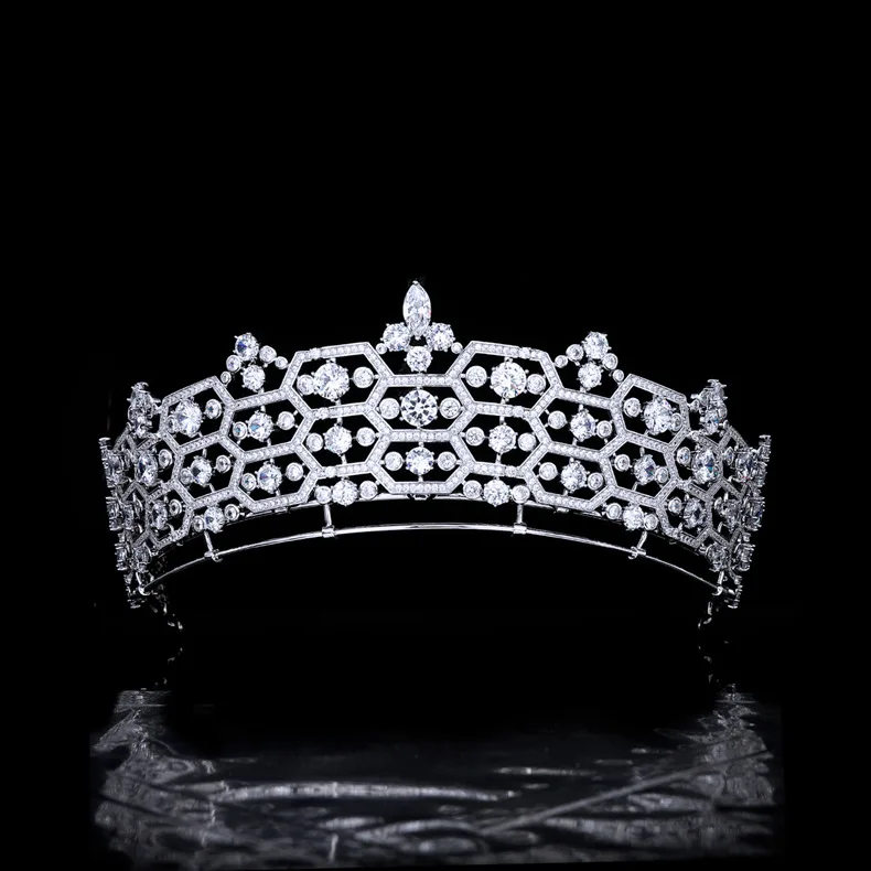 ByI New Middle Eastern Women Exaggerated Tiara Shiny Crown Jewels Suitable for Wedding Bridal Travel Ball Birthday Gift H-81
