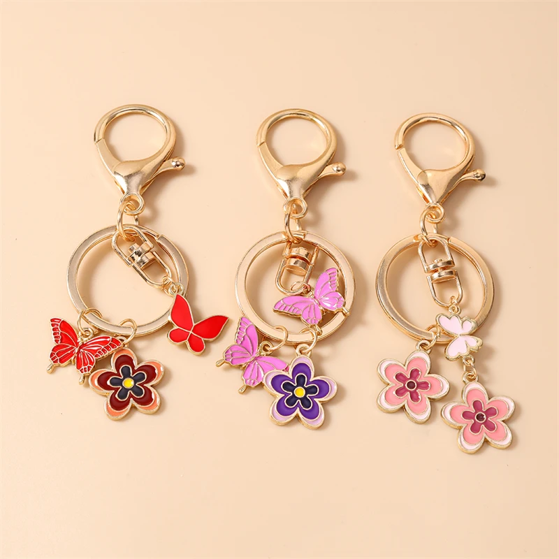Modischer Bunter Blumen-Schlüsselanhänger für Autoschlüssel, Souvenir-Geschenke für Frauen und Männer, Handtaschen-Anhänger, Schlüsselringe, DIY-Schmuckzubehör – Detail 23