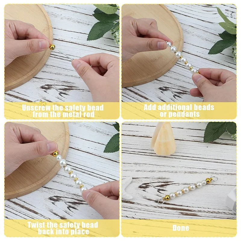 ABEZ 50Pcs Beadable 키 체인 바, 구슬 열쇠 고리 만들기 키트 키 체인 액세서리 참 구슬 DIY 빈 금속 키 체인