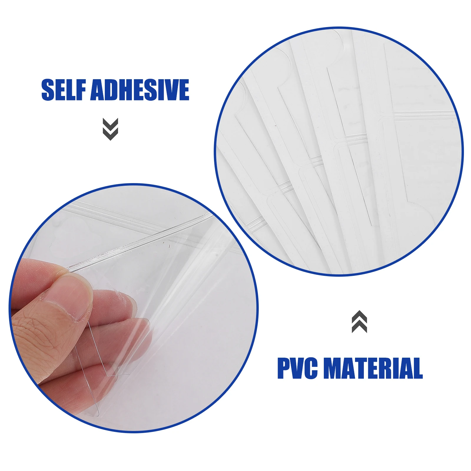 

100pcs Self Adhesive Business Holder PVC Clear Storage Solution Sleeve Smooth Index Holder Office Organizer
