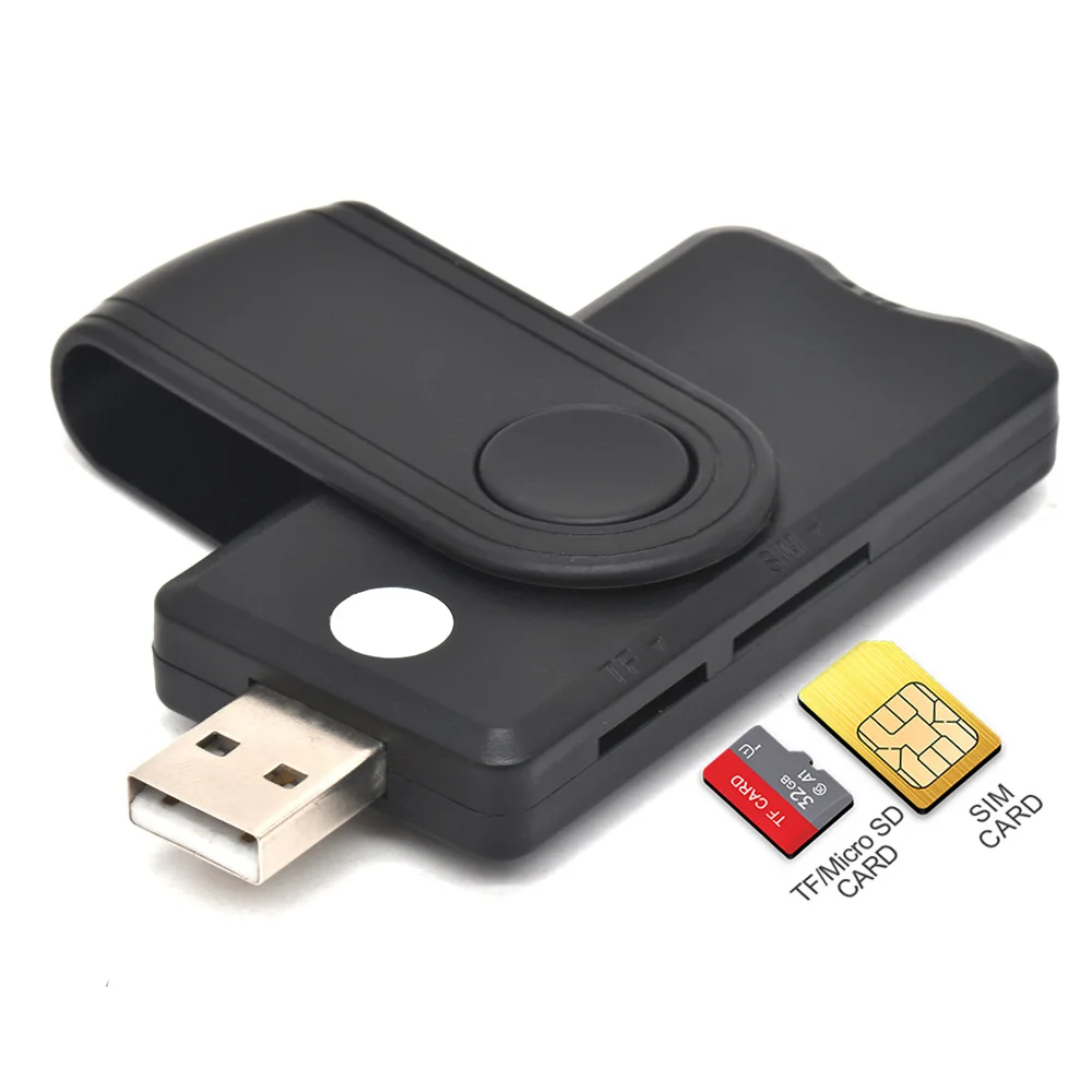 윈도우 7 8 10 리눅스 운영체제용 UTHAI, USB SIM 스마트 카드 리더기, 은행 카드 IC / ID EMV SD TF MMC 카드 리더기 USB-CCID ISO 7816