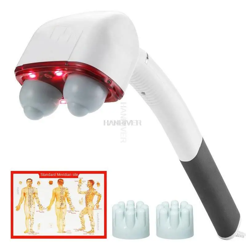 2 رؤساء تدليك شحن الكهربائية تدليك الجسم المطرقة الاهتزاز الظهر عصا تدليك عنق الرحم الرعاية الصحية تخفيف الألم