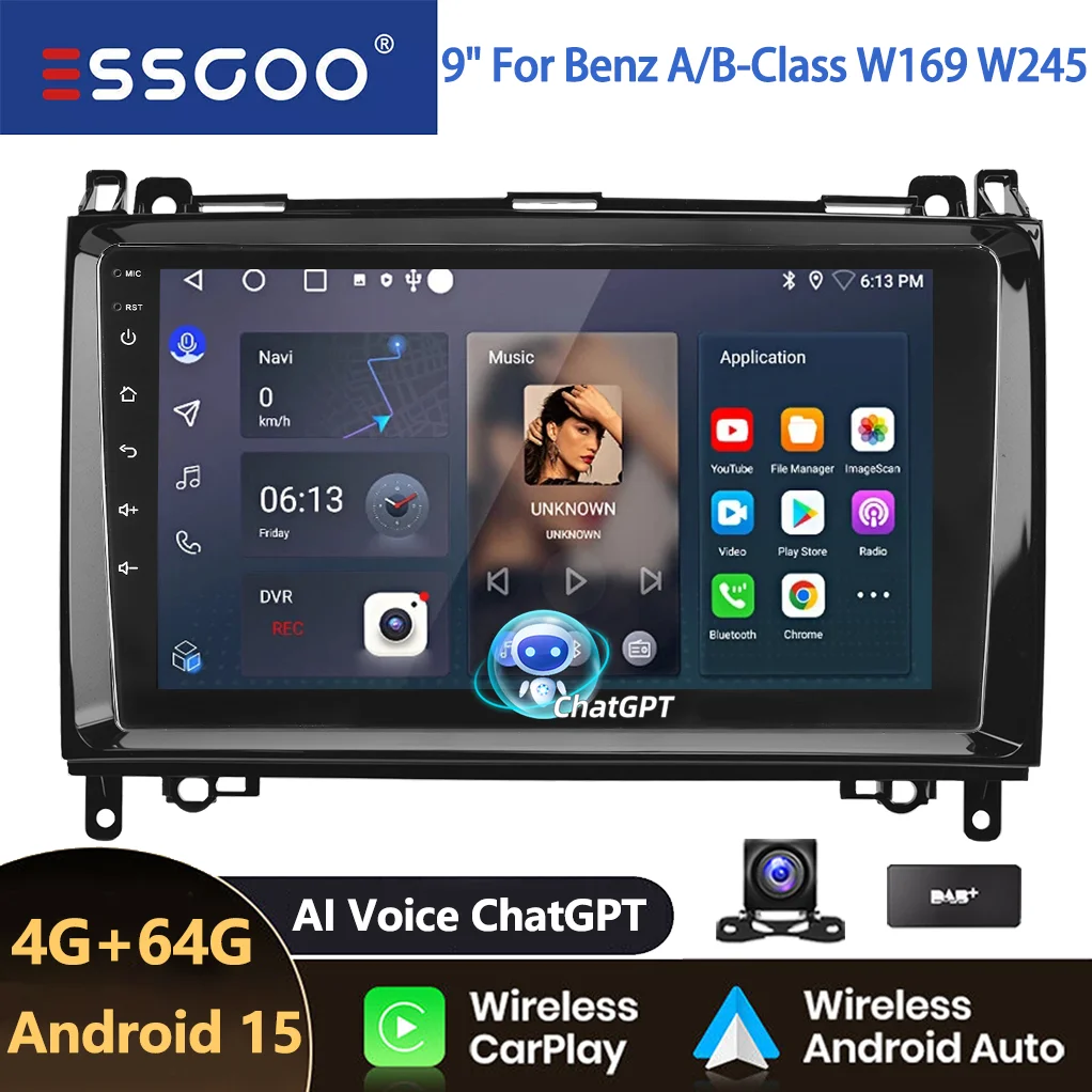 ESSGOO Android 15 9 Car Stereo Radio GPS dla Mercedes Benz A/B Class W169 – Pełna recenzja i porady użytkownika