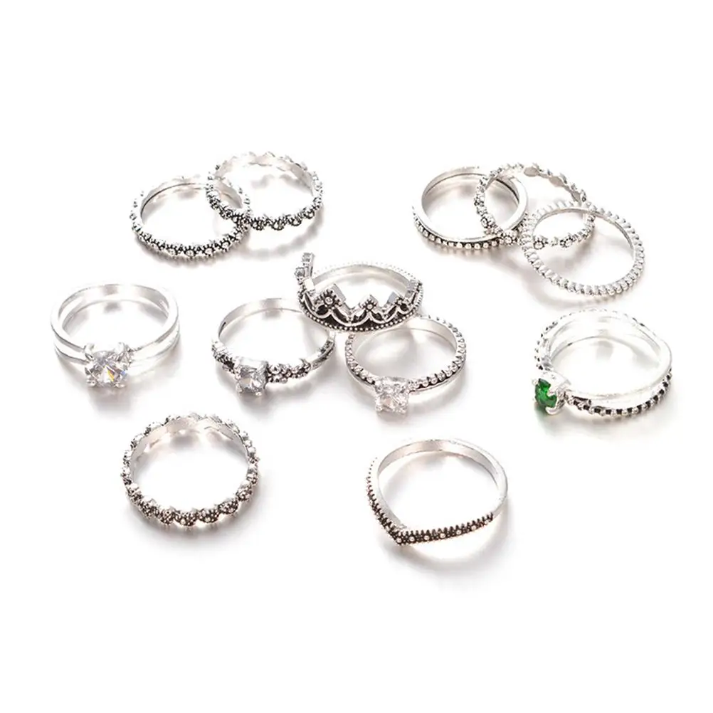

12 Pcs Special Design Dainty Ring Set for Women Joint Knuckle Vintage Style Matching Any Outfit Perfect Gift Holiday Valentine