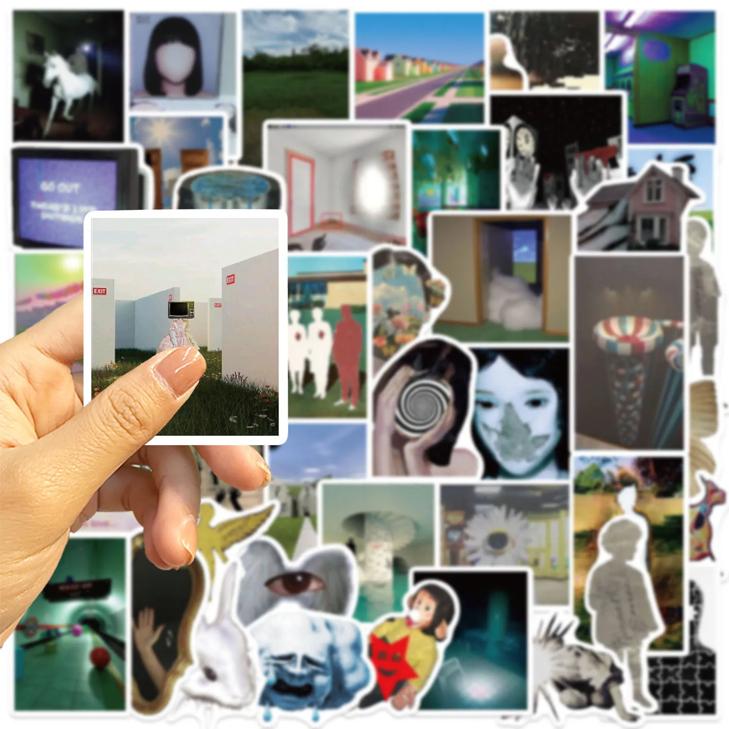 50PCS Aesthetics Stickers Funny Cattoon Acidity Decals Children's Toy Ornament Diary Bike Skateboard Laptop Guitar  Waterproof