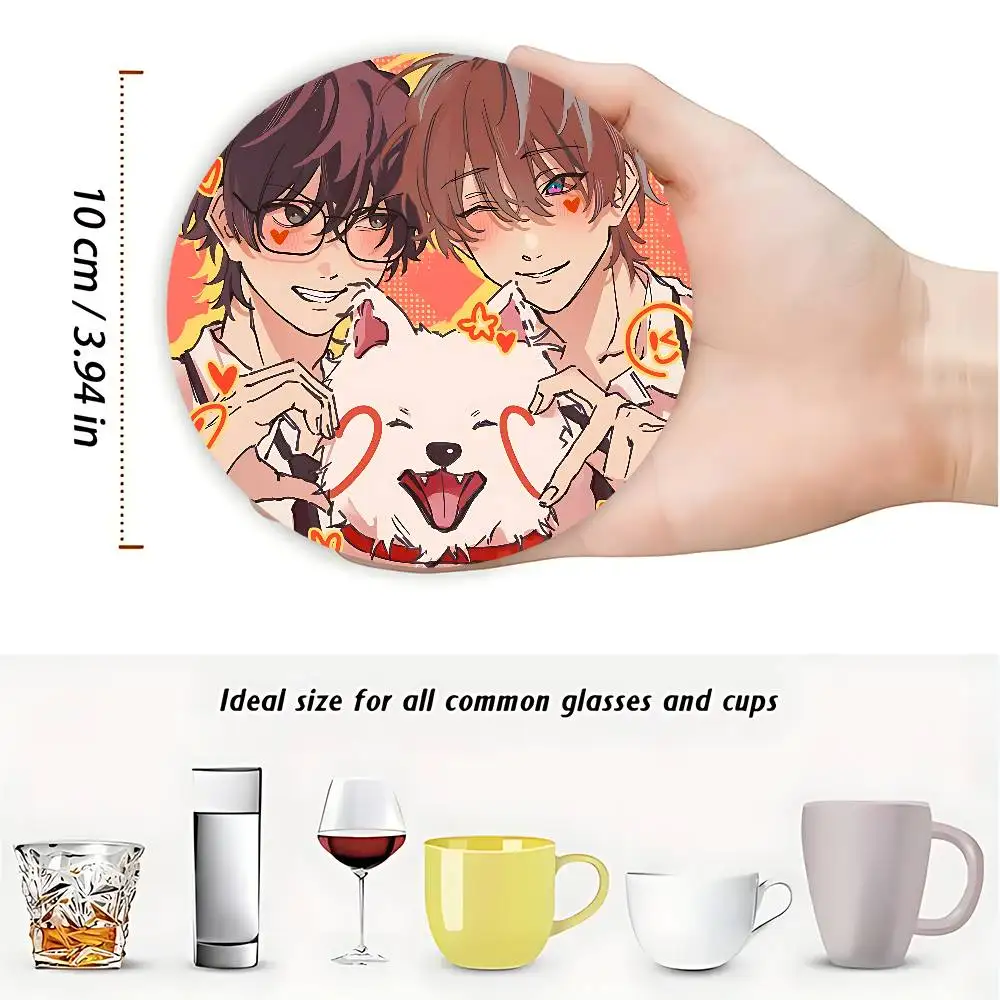 Manga L-Lost In The C-Cloud Wooden Coasters 10cm Round Cosplay Fans Collect Friends Gifts 3