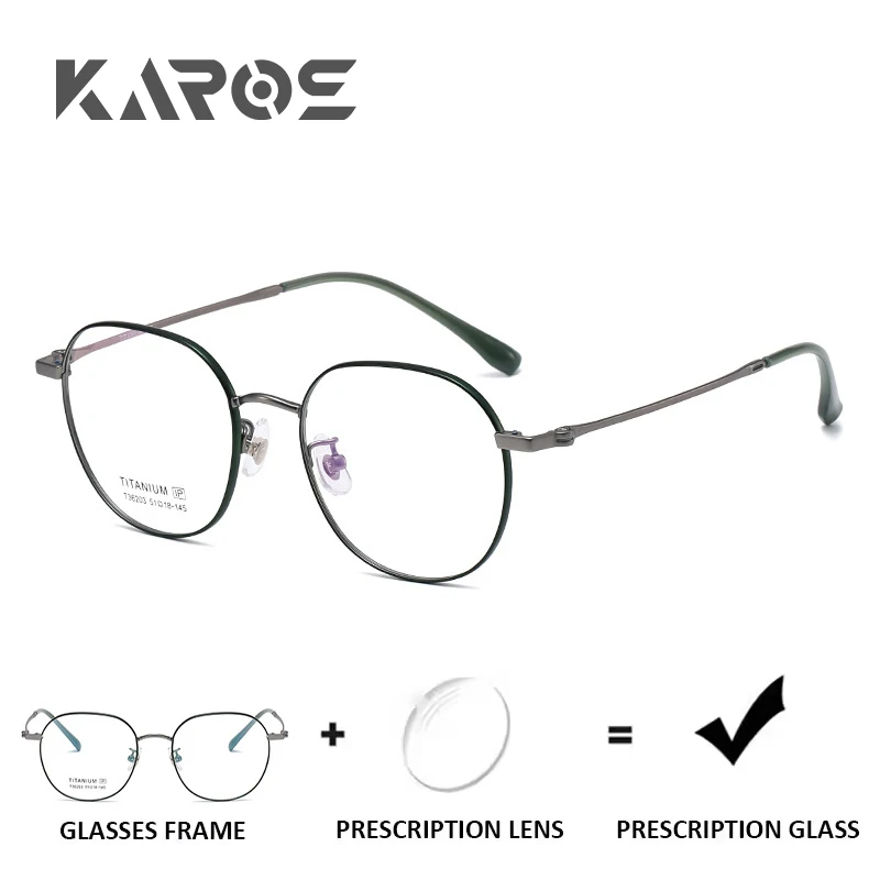

KAROS Full Titanium Round Frame Womens Prescription Eyewear Lightweight Comfort for Myopia and Hyperopia
