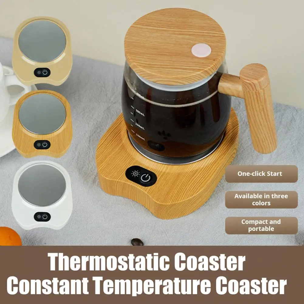 Electric Coffee Cup Warmer Auto Shut Off 3 Temperature Setting Cup Heater Waterproof Smart Cup Warmer Thermostatic Coaster