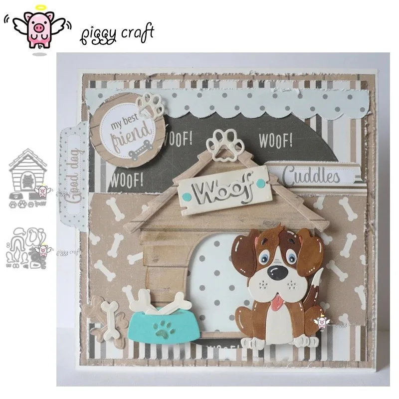 1pc Piggy Craft metal cutting dies cut die mold Dog nest house decoration Scrapbook paper craft mold blade punch stencils die