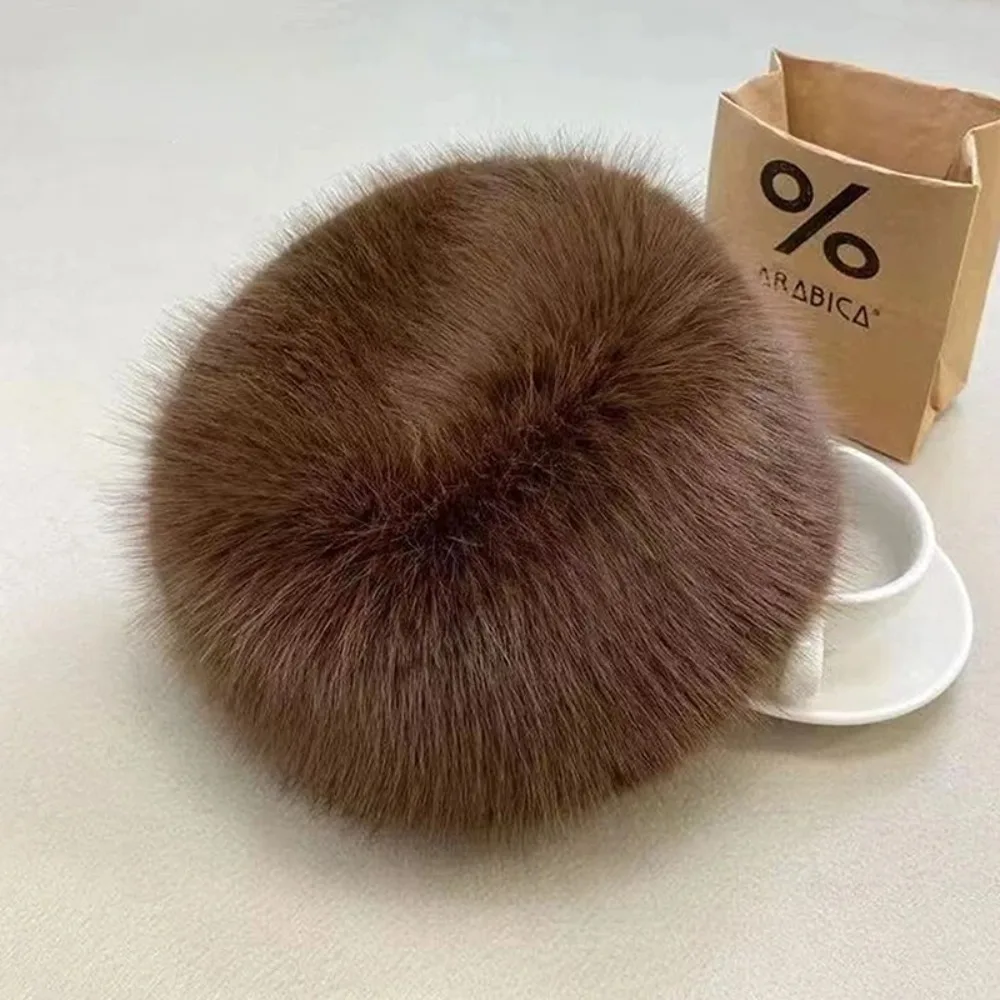 موضة الدافئة رقيق الفراء قبعة بحافة يندبروف يوم ثلجي بنما غطاء تغليف غطاء رأس سدادات حماية الأذن قبعة الشتاء هدايا عيد الميلاد #1