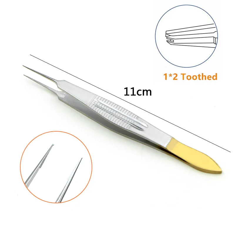 Dupla pálpebra cirurgia pinças bem Toothed Forcep 105 milímetros oftálmica cirúrgica Forcep