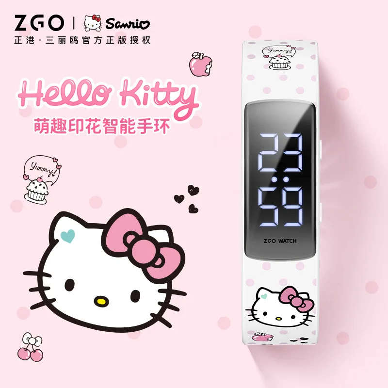 

Наручные часы Sanrio для девочек-студентов, детские электронные часы Hello Kitty, умный браслет для женщин