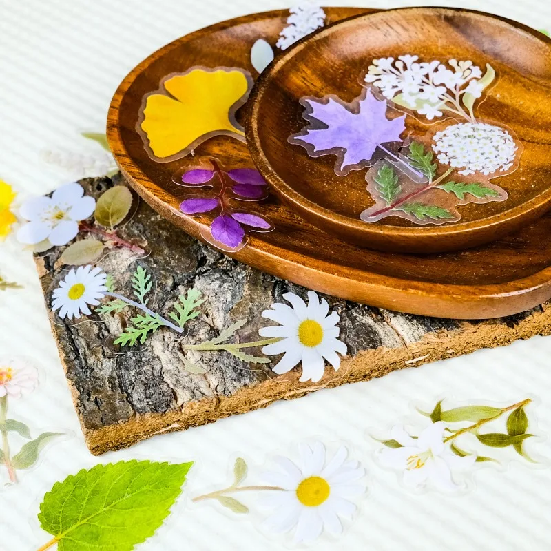 56 Uds personalidad de dibujos animados pequeña flor blanca mascota creativa Graffiti decoración pegatina