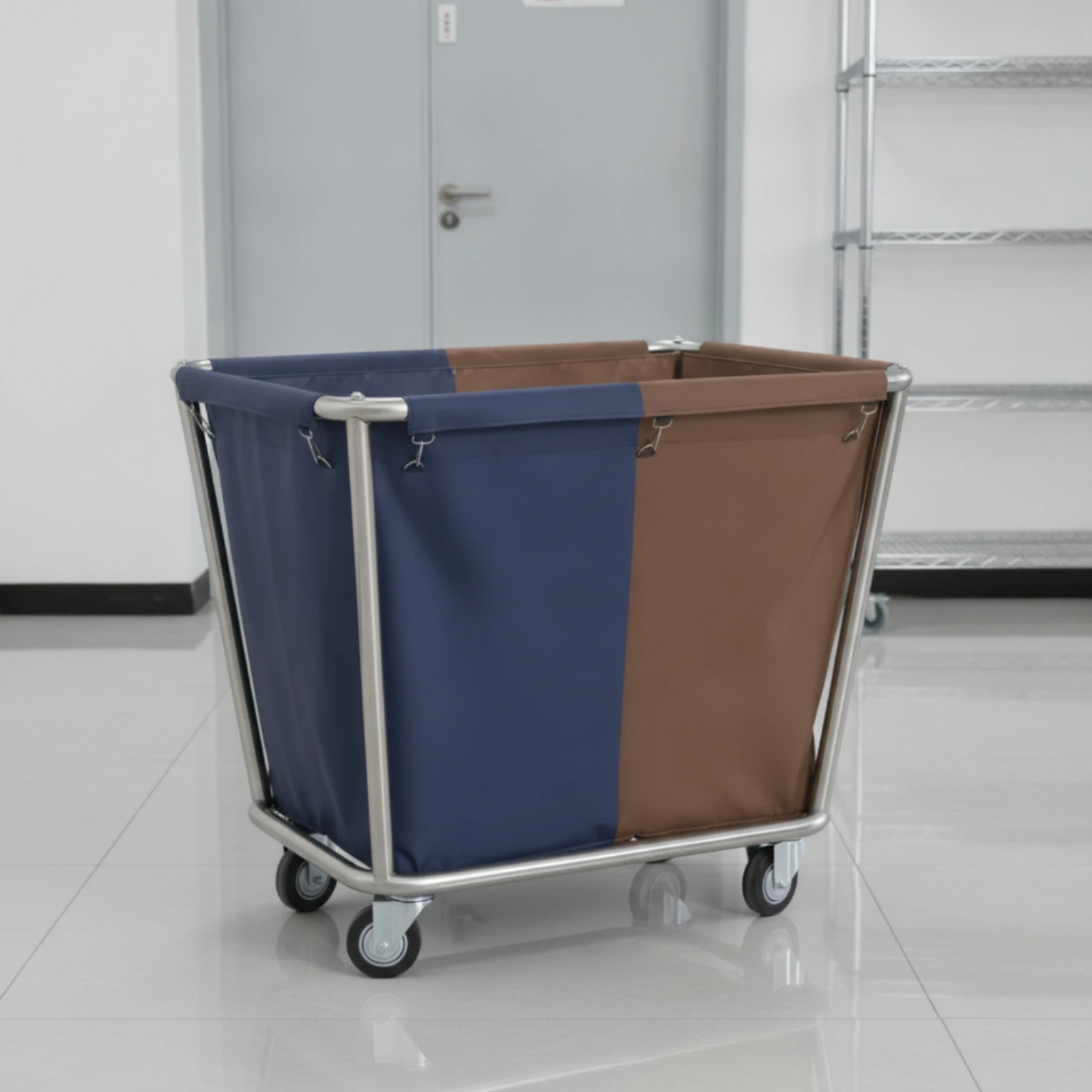divided-laundry-cart-commercial-laundry-cart-with-wheels-removable-sturdy-for-cleaning-personnel-hotels