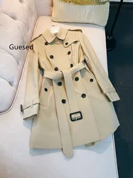 Guesed 2024 autunno donna Vintage British Short Trench Top Quality bellissimo cappotto elegante nuovo arrivo