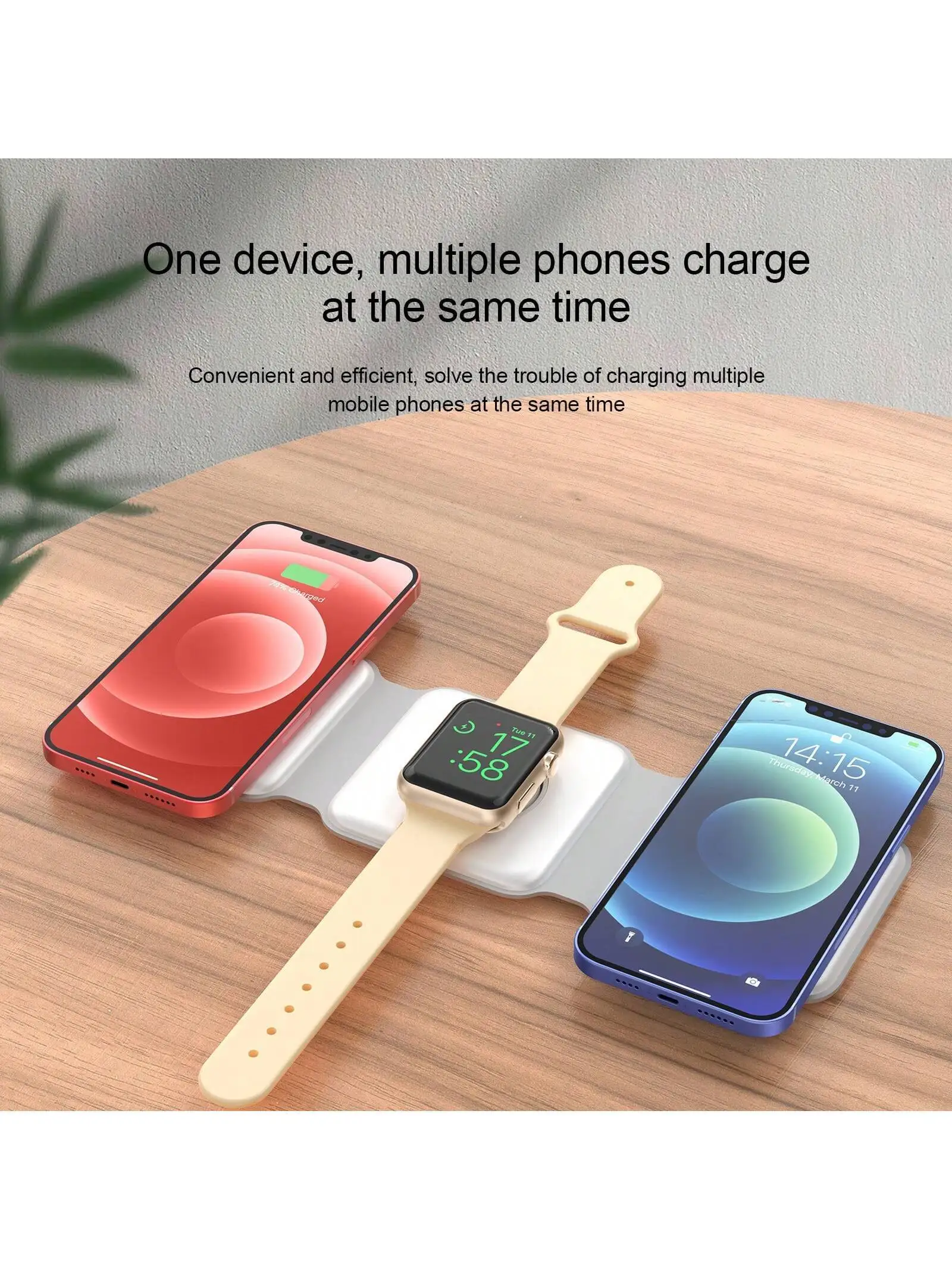 3-In-1 Wireless Charger, RTOPS  Travel Wireless Charging Station For Multiple Devices, GaN 3-In-1 Charging Station, Compatible W