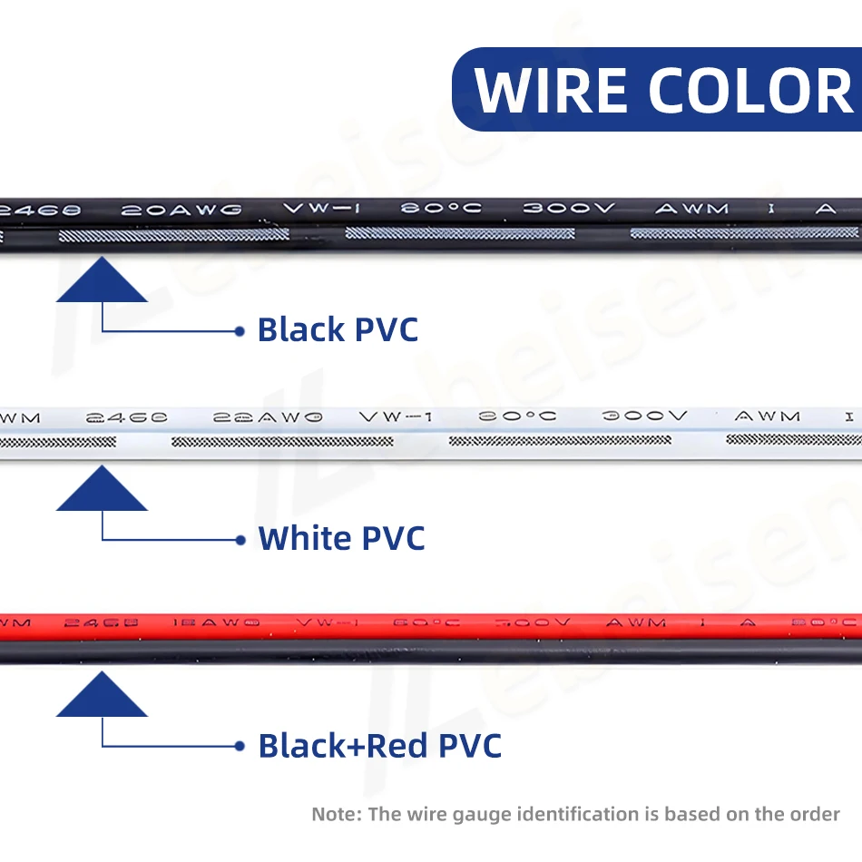 2Pin 2m/5m/10m/20m UL2468 2 Pins Electrical Wire 24 22 20AWG Tinned Copper Insulated PVC Extension LED Light Strip Cable 2-Pin