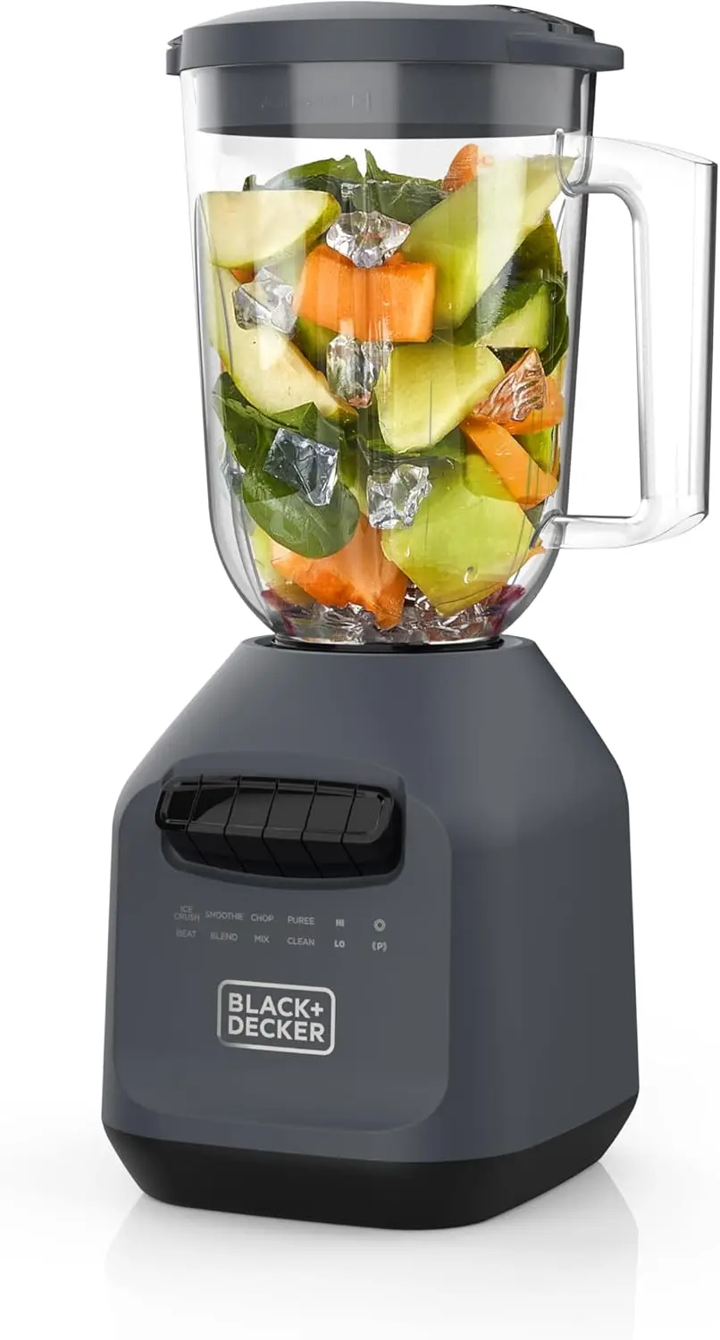 

Ice Crush Blender With 56 Ounce (7 Cup) PerfectPour Plastic Jar, Powerful 6-Tip Stainless Steel Blade, 8-Speeds Plus Pulse, 750