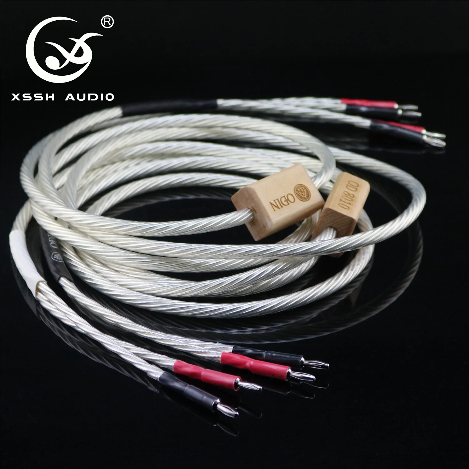 YIVO-conector Banana XSSH para Audio y vídeo, Cable de altavoz de alta pureza, línea OEM RCA, HIFI, 16AWGx8 Core