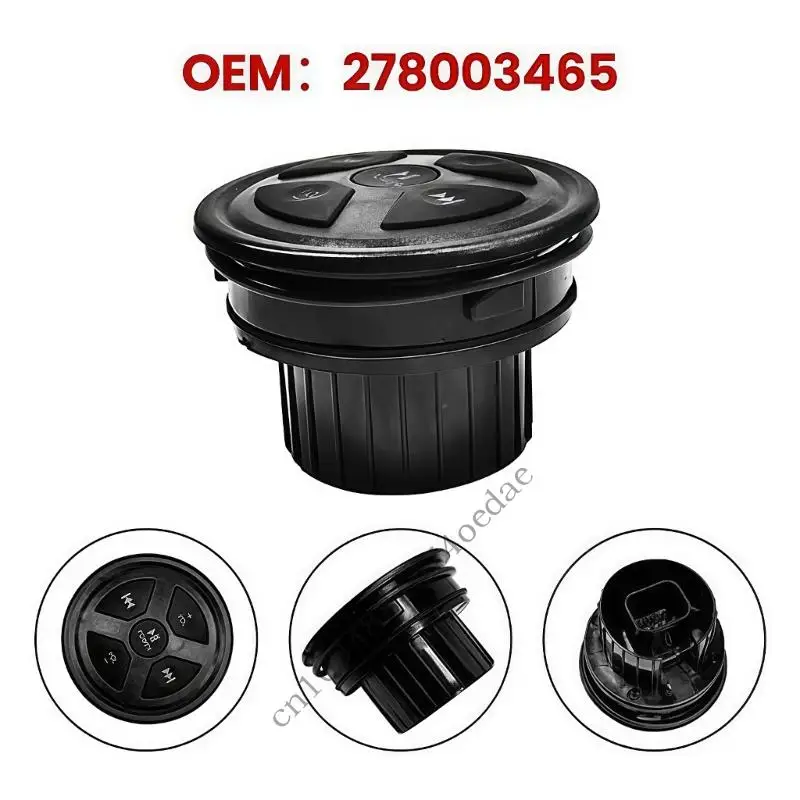 Marine Sound Button Switches Module 278003465 for Personal Watercraft Black Plastic Replacement Control with Play Power Center