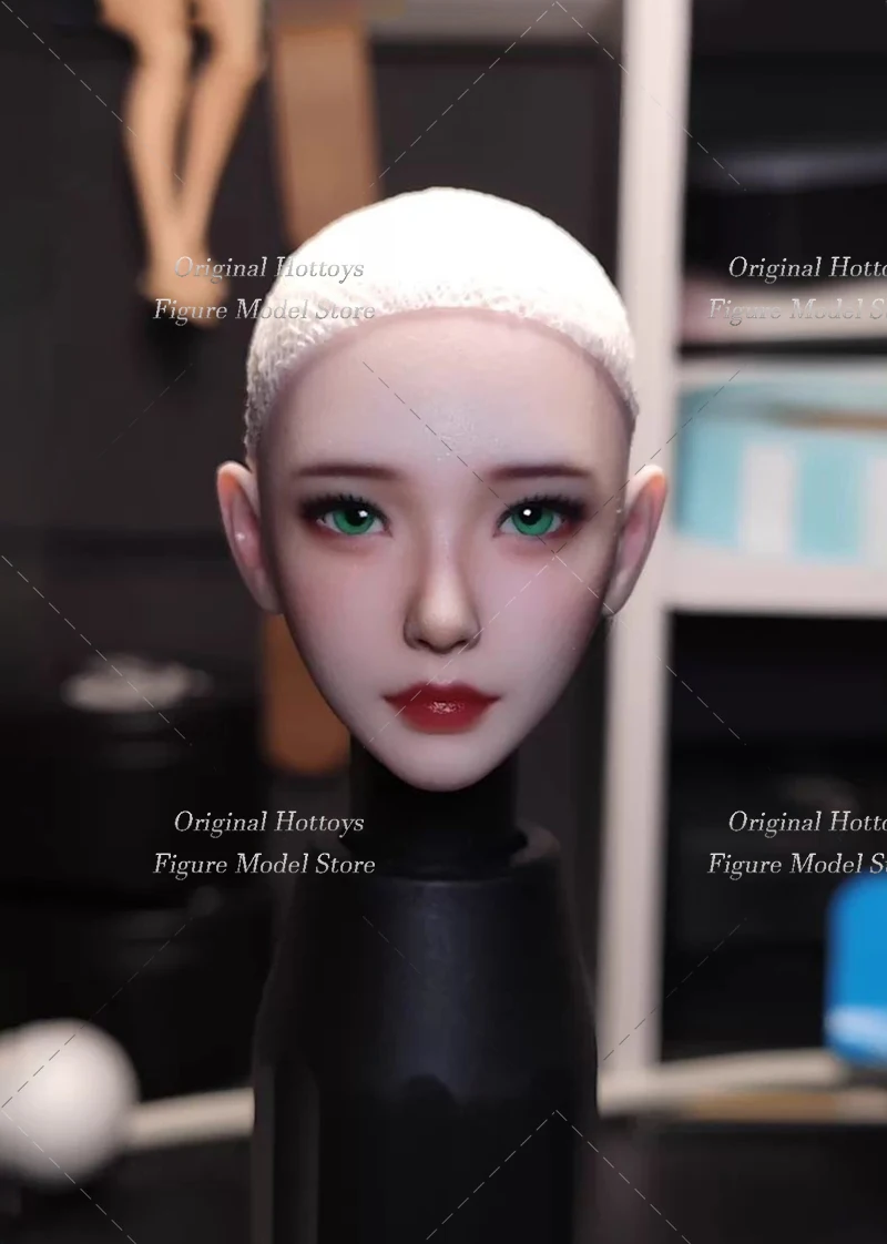 1/6 Scale Female Soldier Head Sculpture Ling Yue Makeup Bald Beauty Head Carving For 12-inches Action Figure Model Body