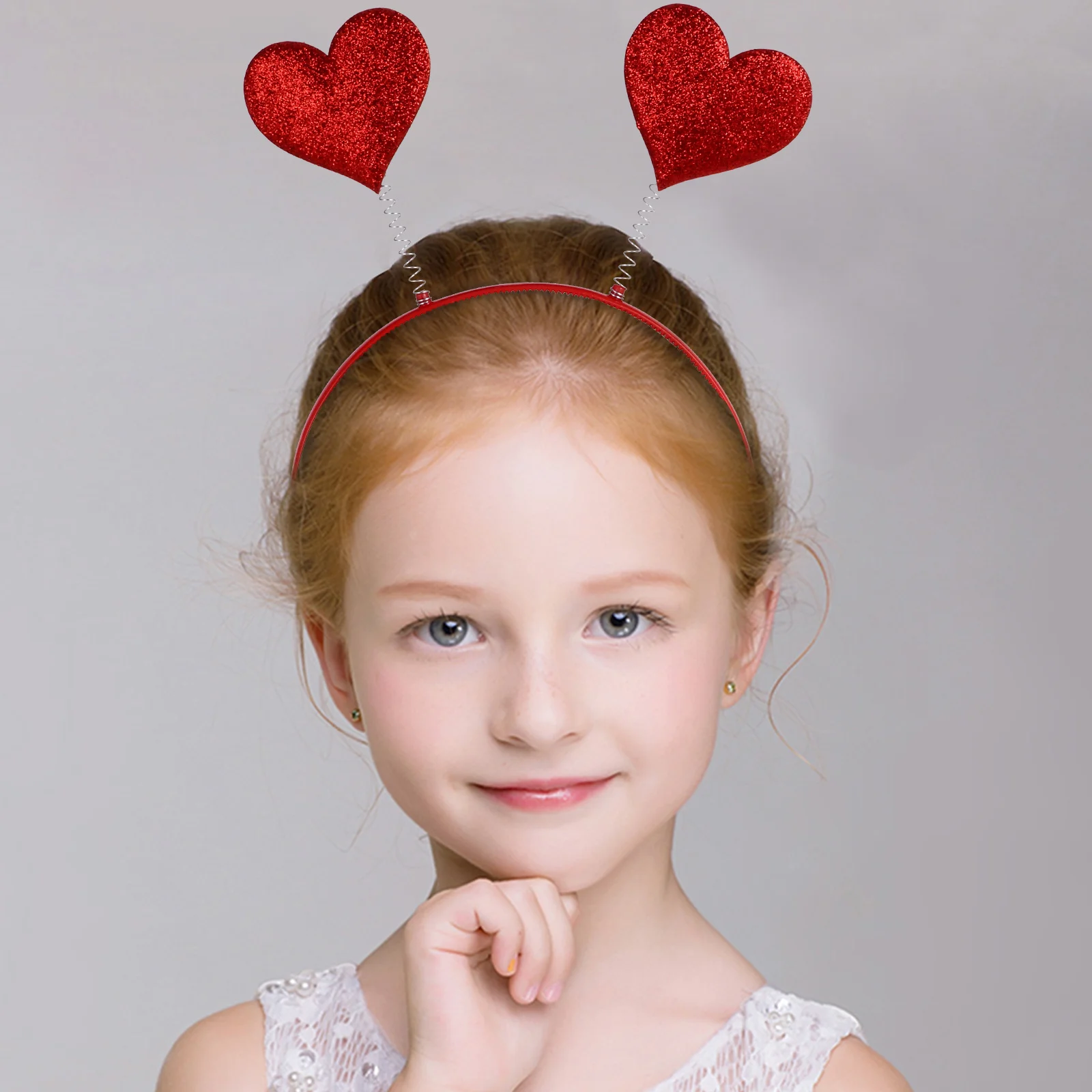 

6pcs Heart Headdress Valentine'S Day Hair Hoop Lightweight Party Wear For Masquerade Festival Carnival Kids Girls Costume