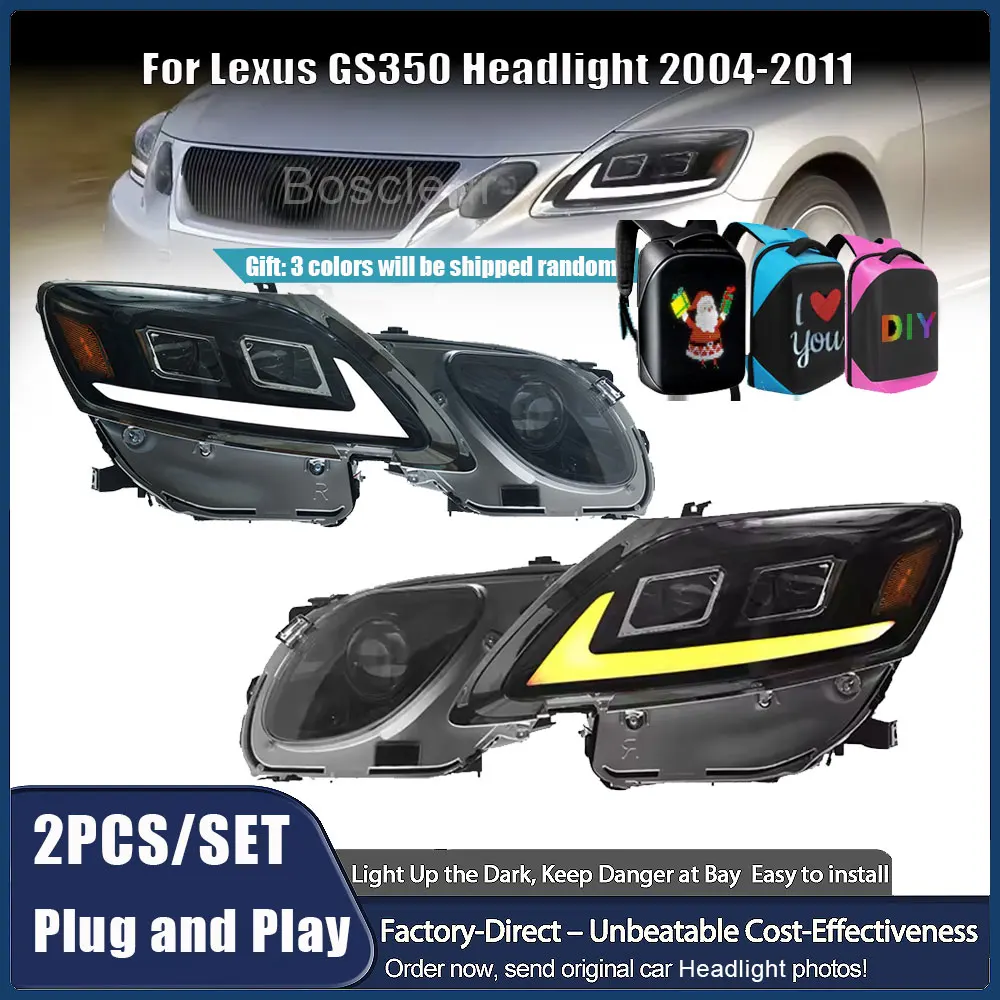 LED Headlights Assmebly For Lexus GS300 GS350 GS430 GS460 GS450h 3th Gen 2004-2011 Headlamp Start up Animation Sequential Signal