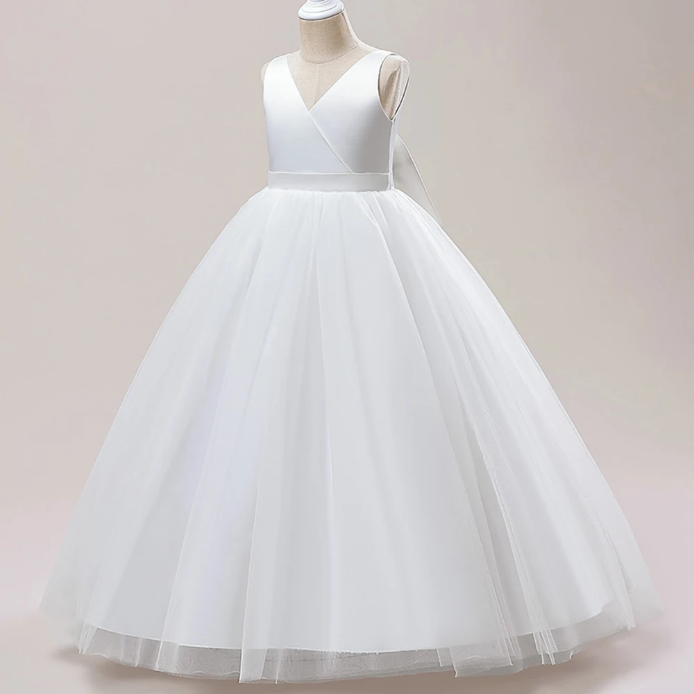 Girls Princess Dress Long Formal First Communion Children Party Gown Kids Clothes Children Wedding Evening Birthday Vestidos