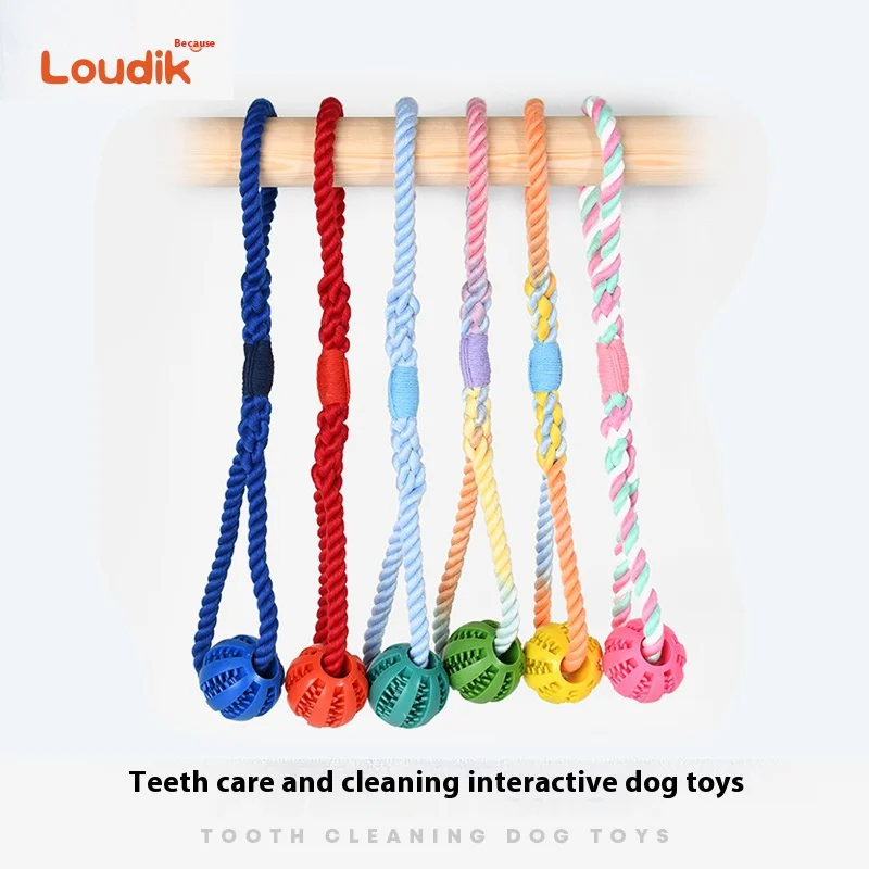 Loudik Braided Cotton Rope Pet Toys Teeth Grinding Teeth Cleaning Bite Resistant Self-Help Relief Hidden Food Dog Leakage Balls