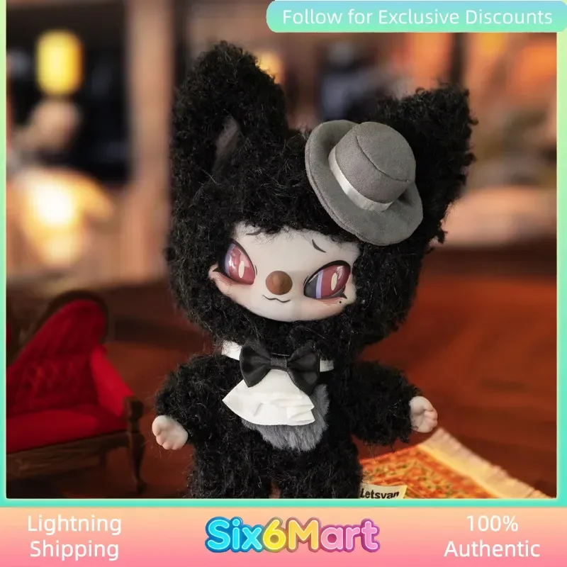 

Siinono Blind Box Fluffy Black Cat Plush Vinyl Doll Jointed Action Figure Keychain Pendant Collectible Toy Gift For Kids Adults
