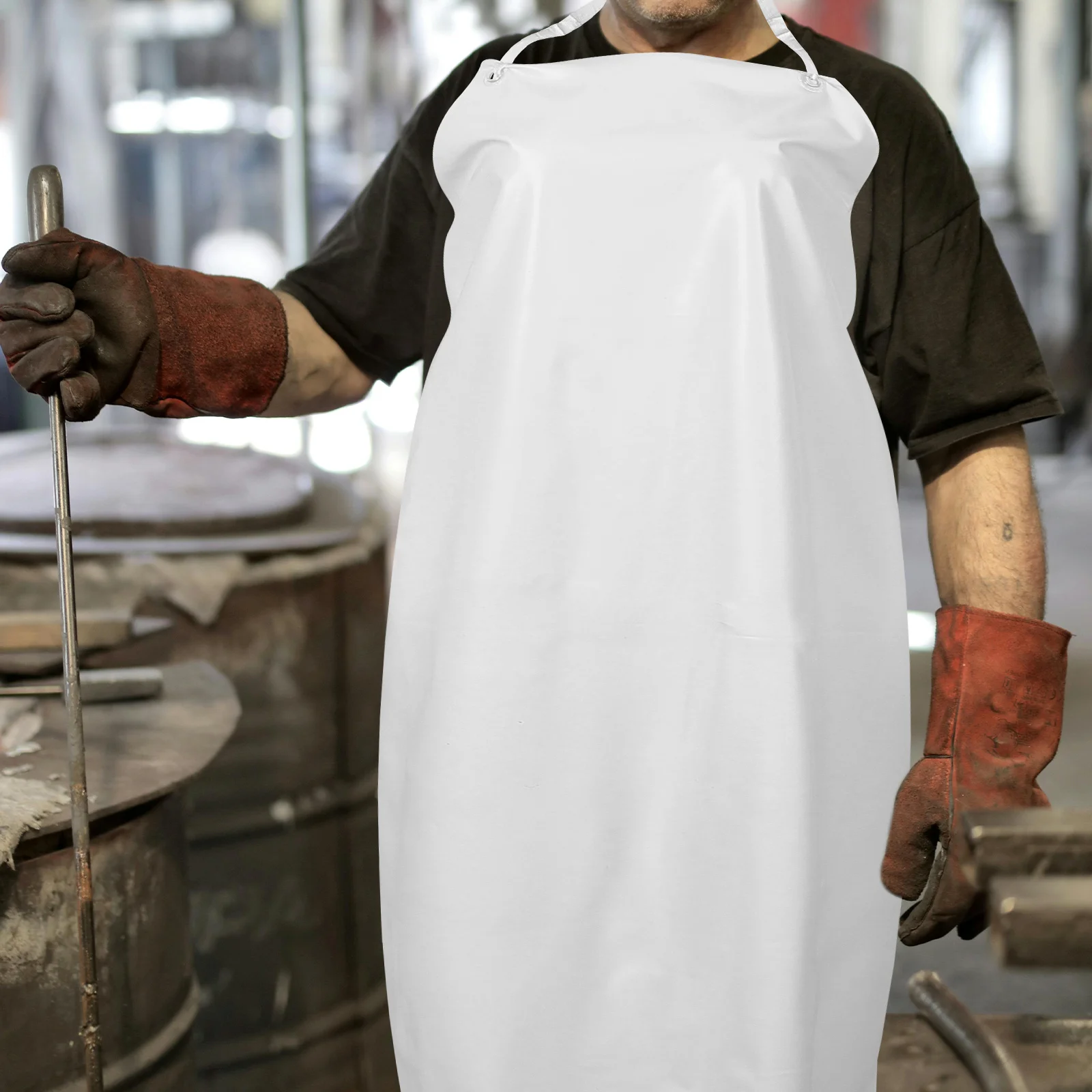 

Waterproof Oilproof PVC Apron for Adults White Thickened Large Size Kitchen Chef Working Dish Washing protector