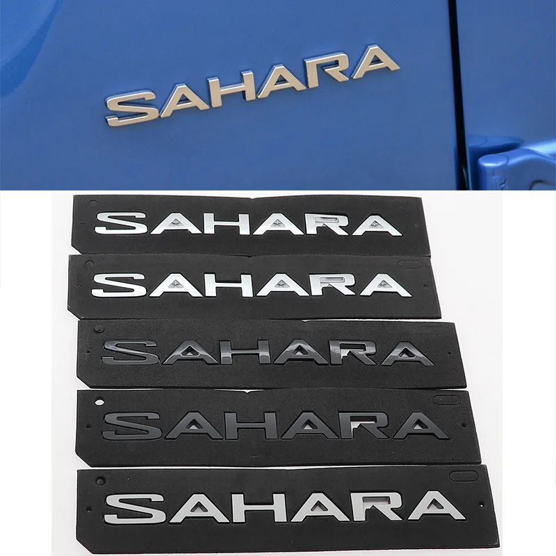 Pegatina trasera para maletero de coche ABS SAHARA, emblema de ala lateral, calcomanías decorativas, accesorios para Jeep Wrangler, modificación del Sahara JP JL