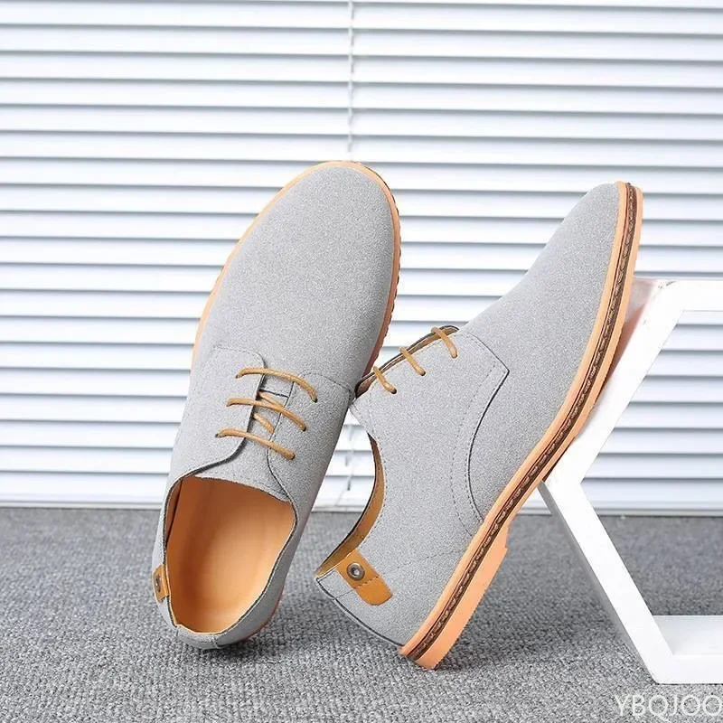 Brand 2022 Spring Big Size 38-46 Suede Leather Men Shoes Oxford Casual Classic Sneakers For Male Comfortable Footwear