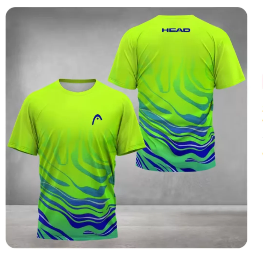 2024 New Men\'s Grey 3D Printed Tennis T-Shirt High Quality Breathable Outdoor Running Hiking T-Shirt Wicking Badminton T Shirts