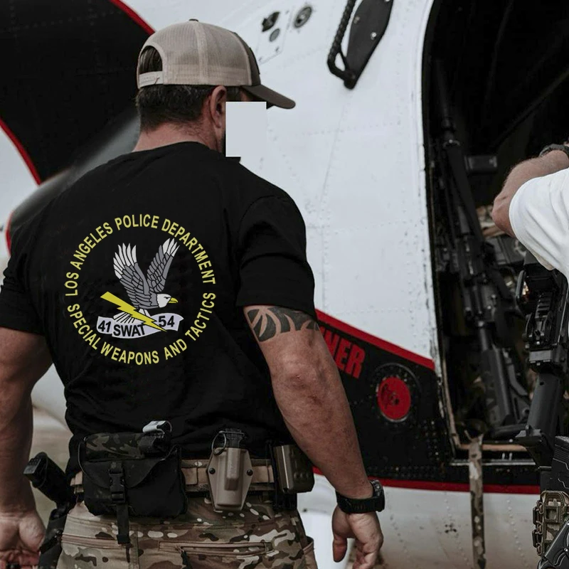 Los Angeles Squad 54 Group Rundhals-Kurzarm-T-Shirt für Militärbegeisterte, taktisches Kurzarm-T-Shirt für Militärbegeisterte