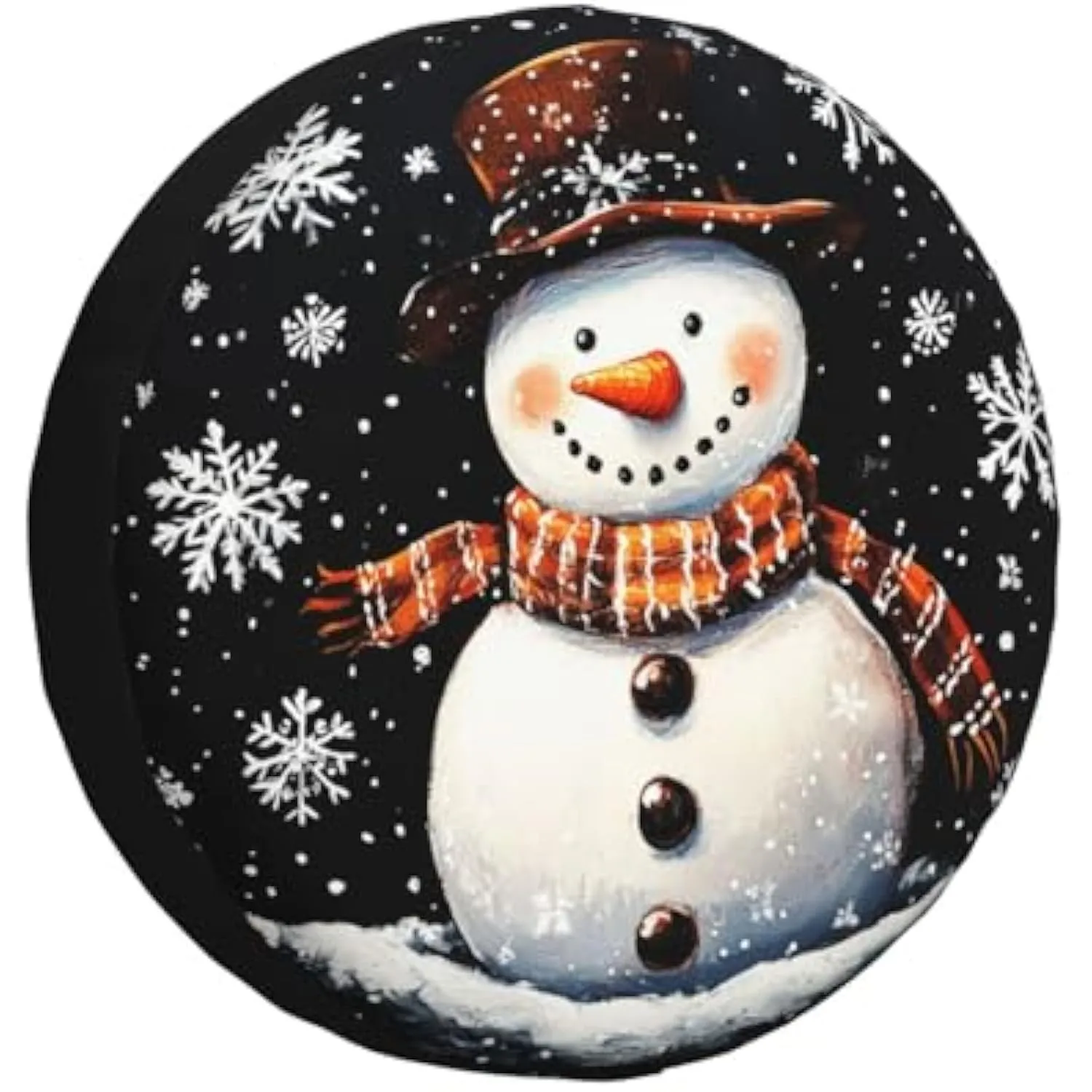 Christmas Snowman Spare Tire Cover Winter Waterproof Protector for SUV Truck Camper Trailer 17 Inch