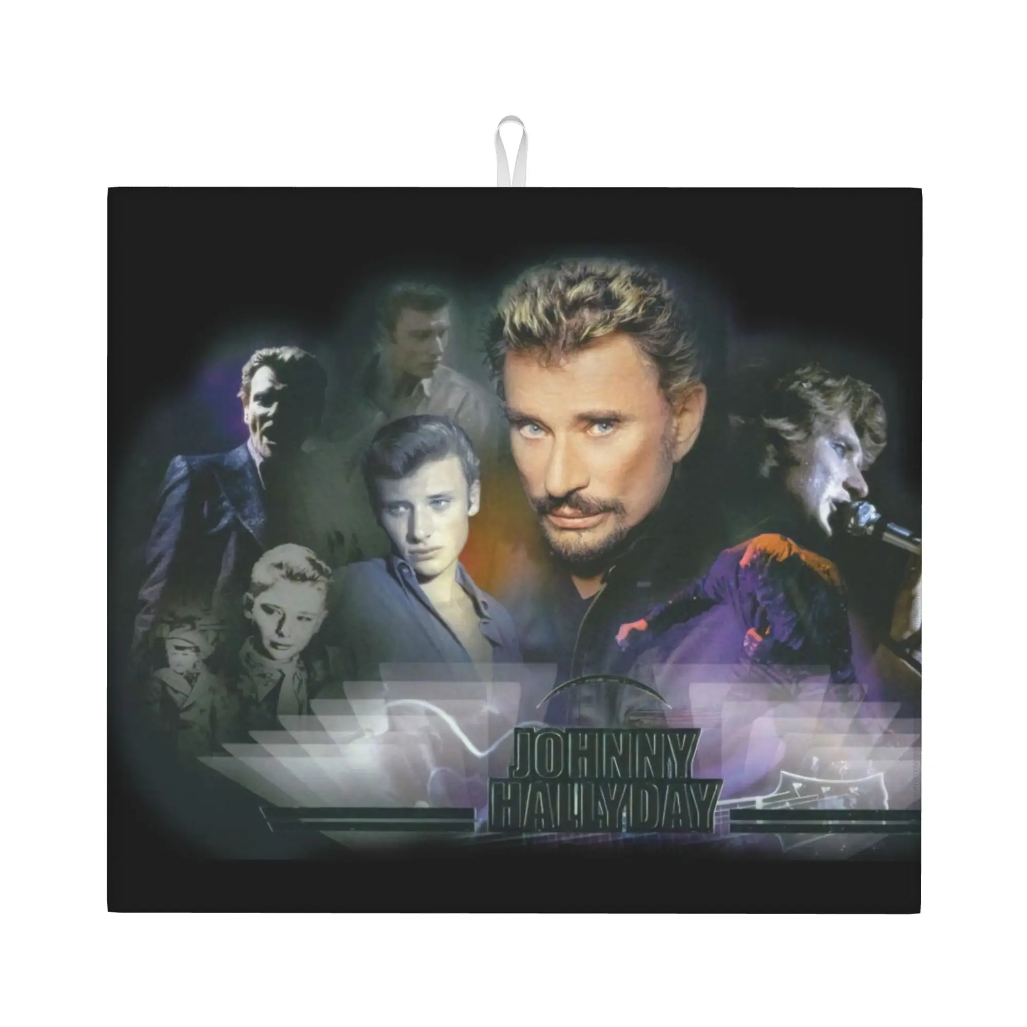 Johnny Hallyday Non Slip Kitchen Counter Protector Mat Barware Tableware Reusable Singer Actor Bathroom Drying Mat For Kitchen