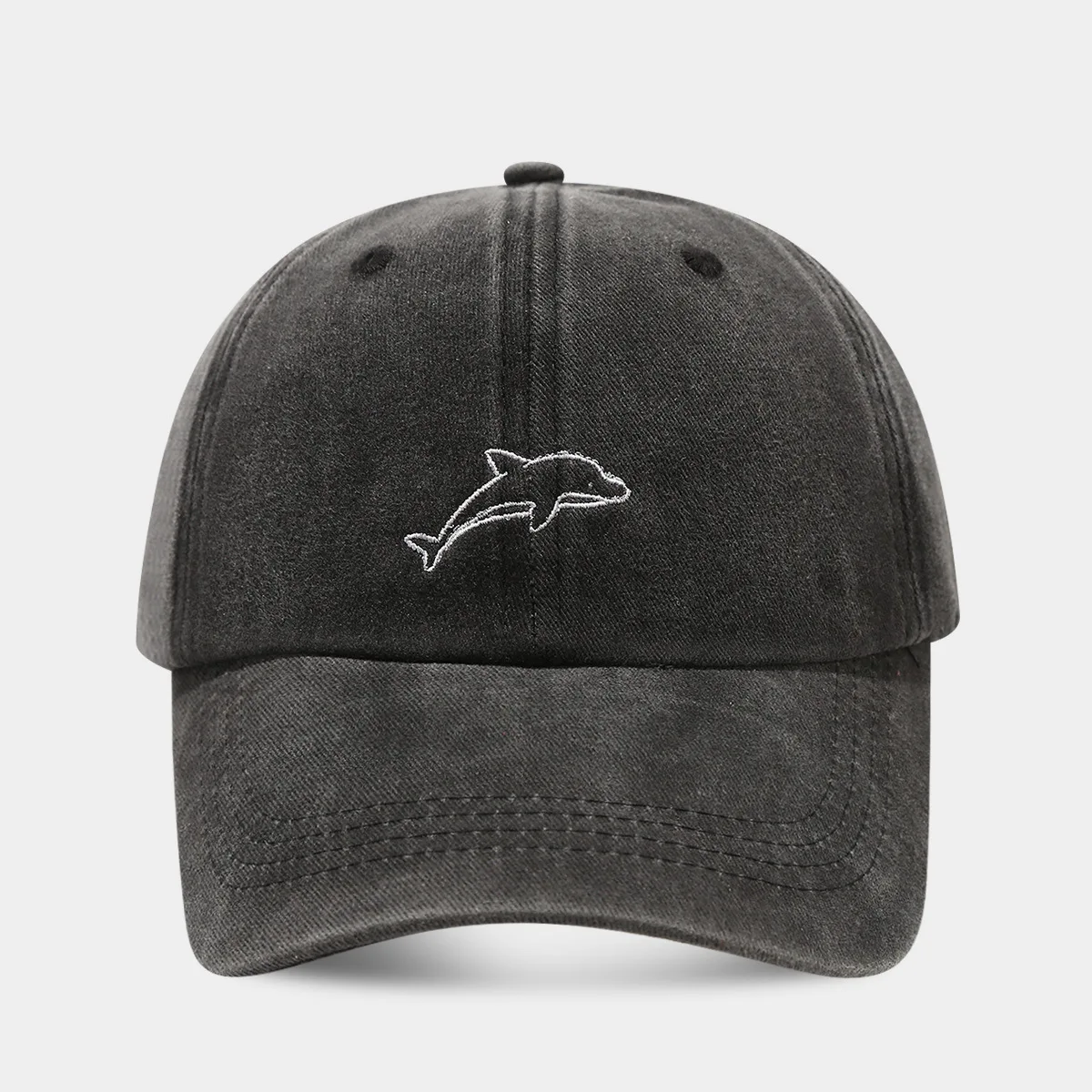 Outdoor Sunscreen Women Denim Baseball Caps For Men Vintage Distressed Dad Hats Dolphin Embroidery Trucker Cap